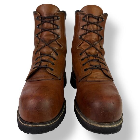 Red Wing 4208 Work Boots Steel Toe Safety Brown Leather Men’s 12 EE Extra Wide - Picture 7 of 12